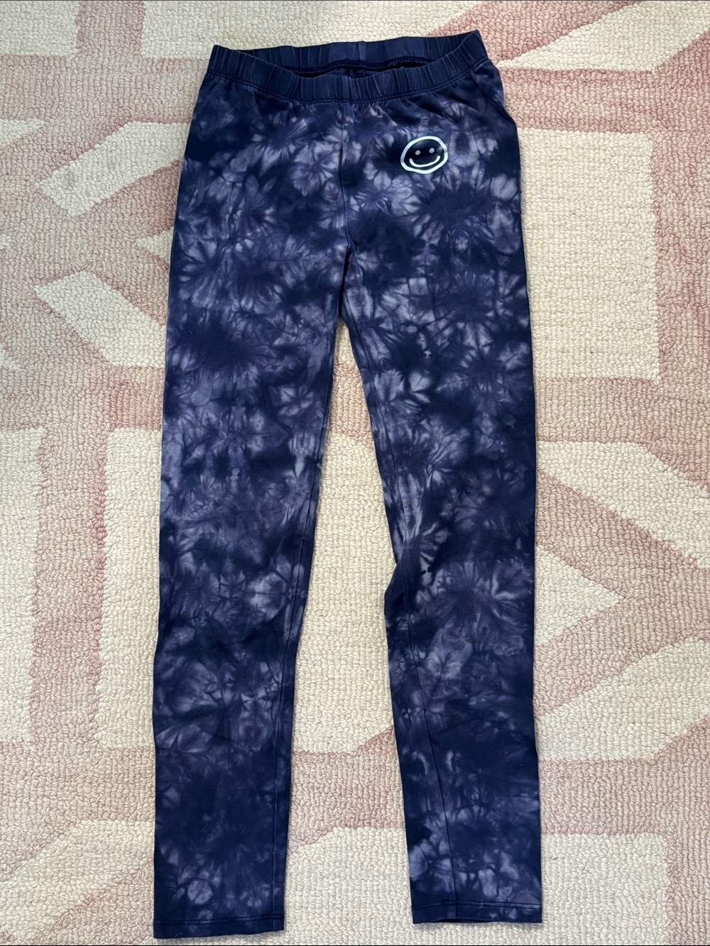GAP Navy Tie-Dye Leggings with Smiley Patch
